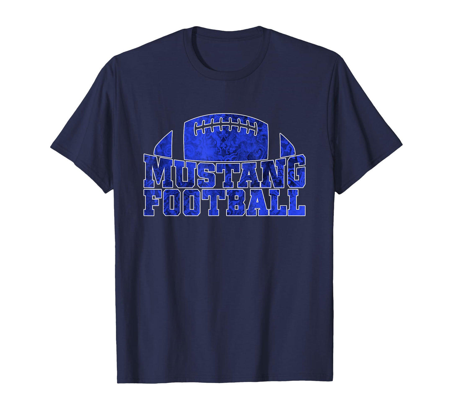 Friendswood Mustangs Football Pattern Royal T-Shirt