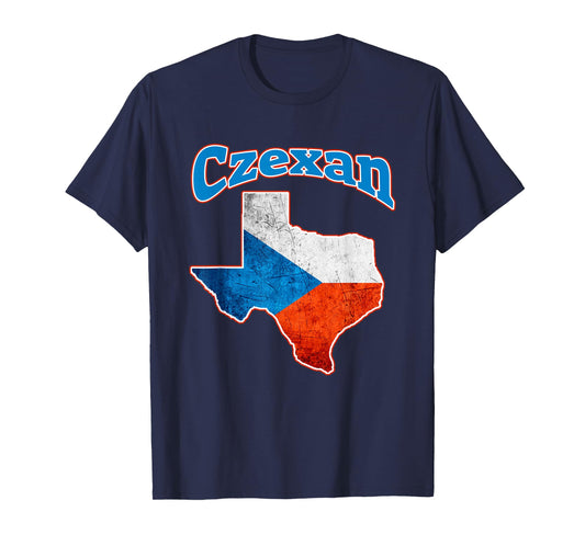 Texas For Funsies Tees and Gifts Czexan Czech Heritage Texas Roots T-Shirt