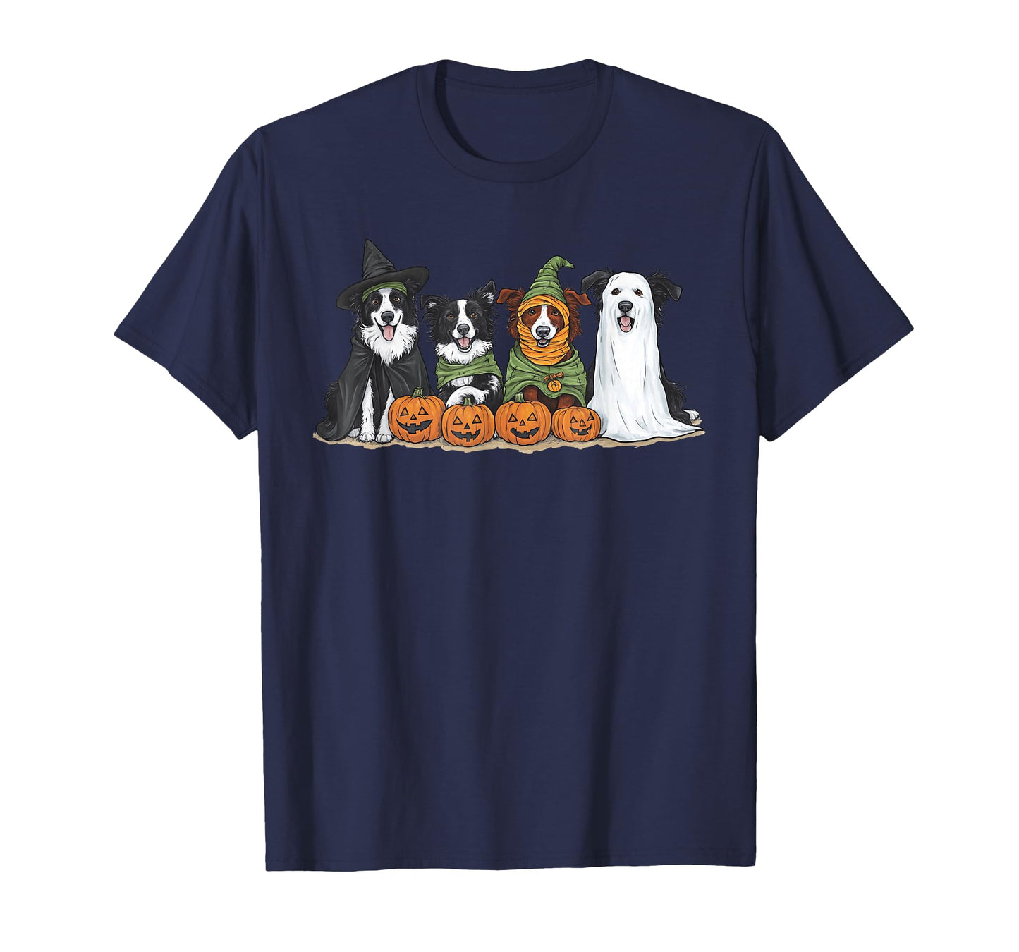 Cute Fall Border Collie Dog Owner Halloween T-Shirt