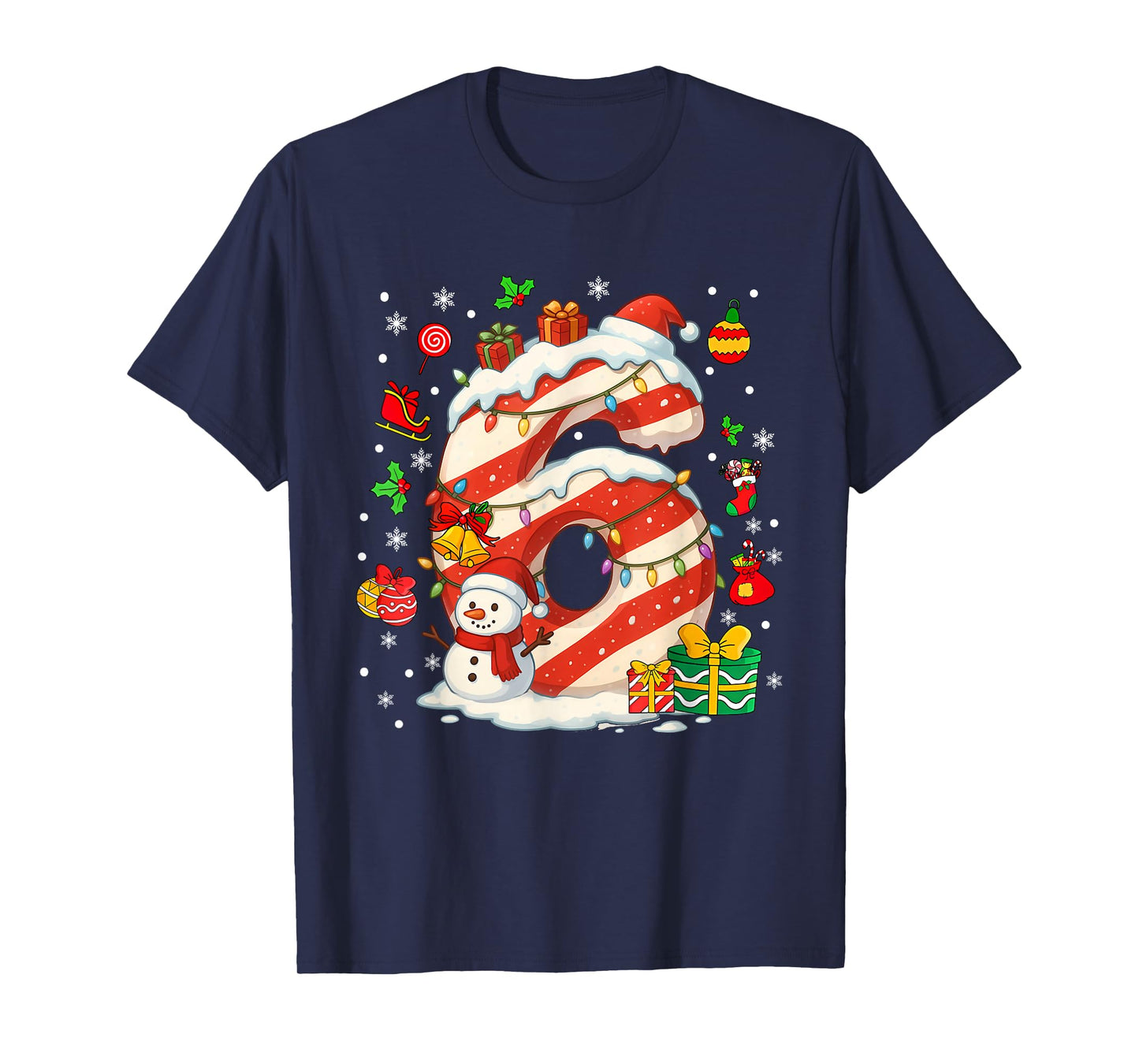 Number 67 Christmas Candy 6 7 Six Seven 6 7 Matching Couples T-Shirt