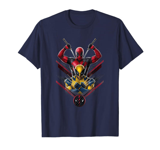 Marvel Studios Deadpool & Wolverine with Claw-Slashed Logo T-Shirt