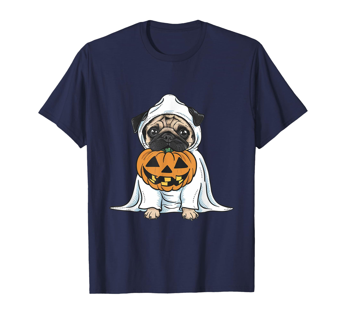 Pug Ghost Dog Halloween T-Shirt for Men Women Kids