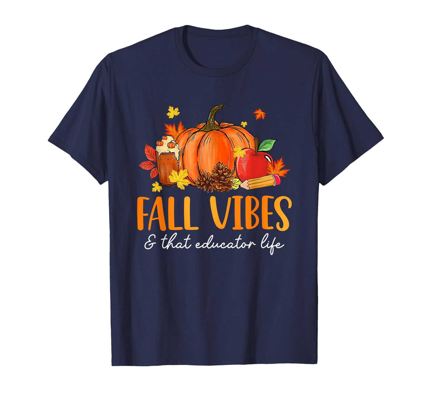 Fall Vibes & That Educator Life Leopard Pumpkin Season T-Shirt