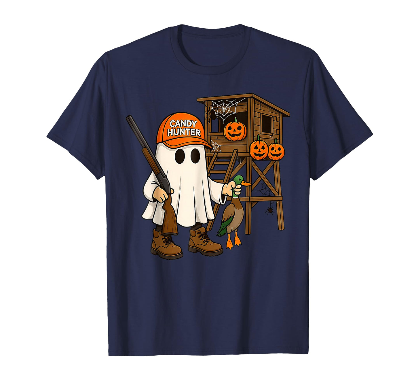 Duck Candy Hunter Ghost Halloween T-Shirt