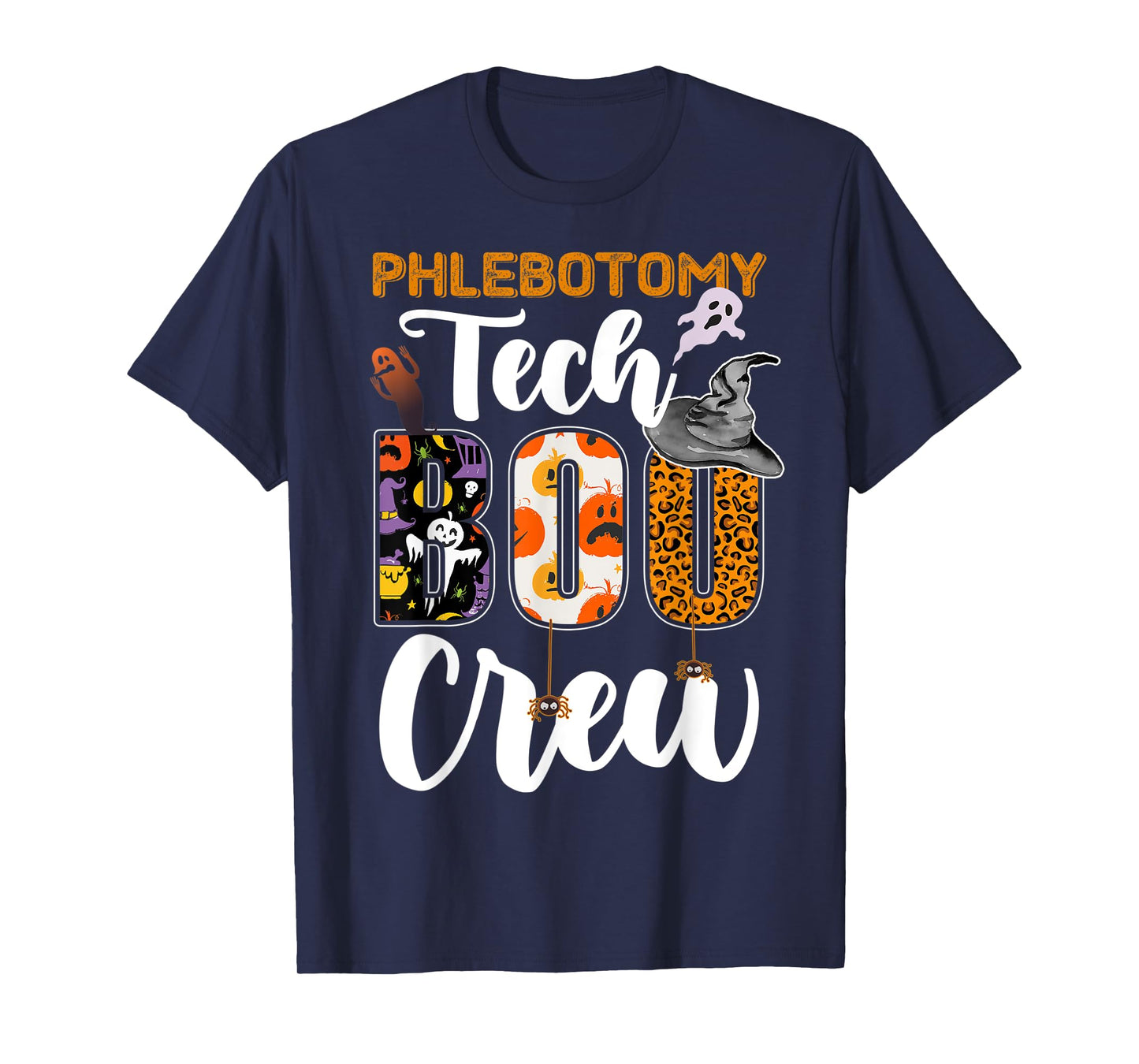 Phlebotomy Tech Boo Crew Ghost Halloween Technician Matching T-Shirt