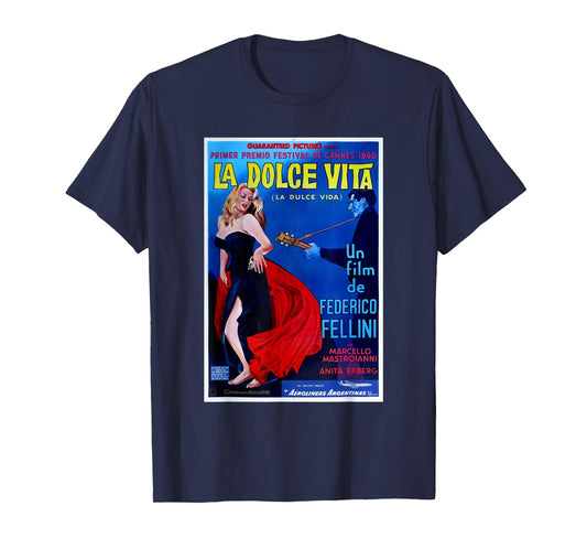 Fellini 1960 Movie Poster Reproduction T Shirt T-Shirt