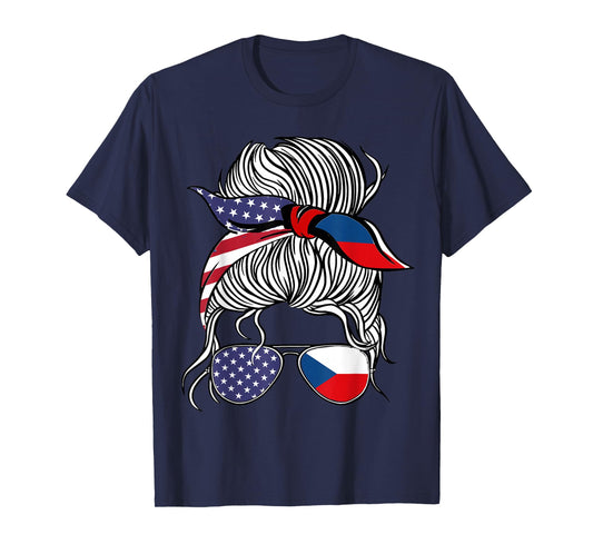 American Czech Patriot Flag Women Girl Czechia Grown T-Shirt