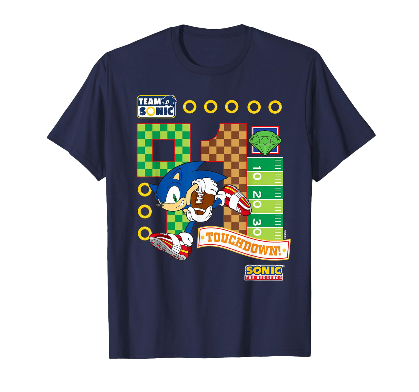 Sonic The Hedgehog - Team Sonic Touchdown T-Shirt