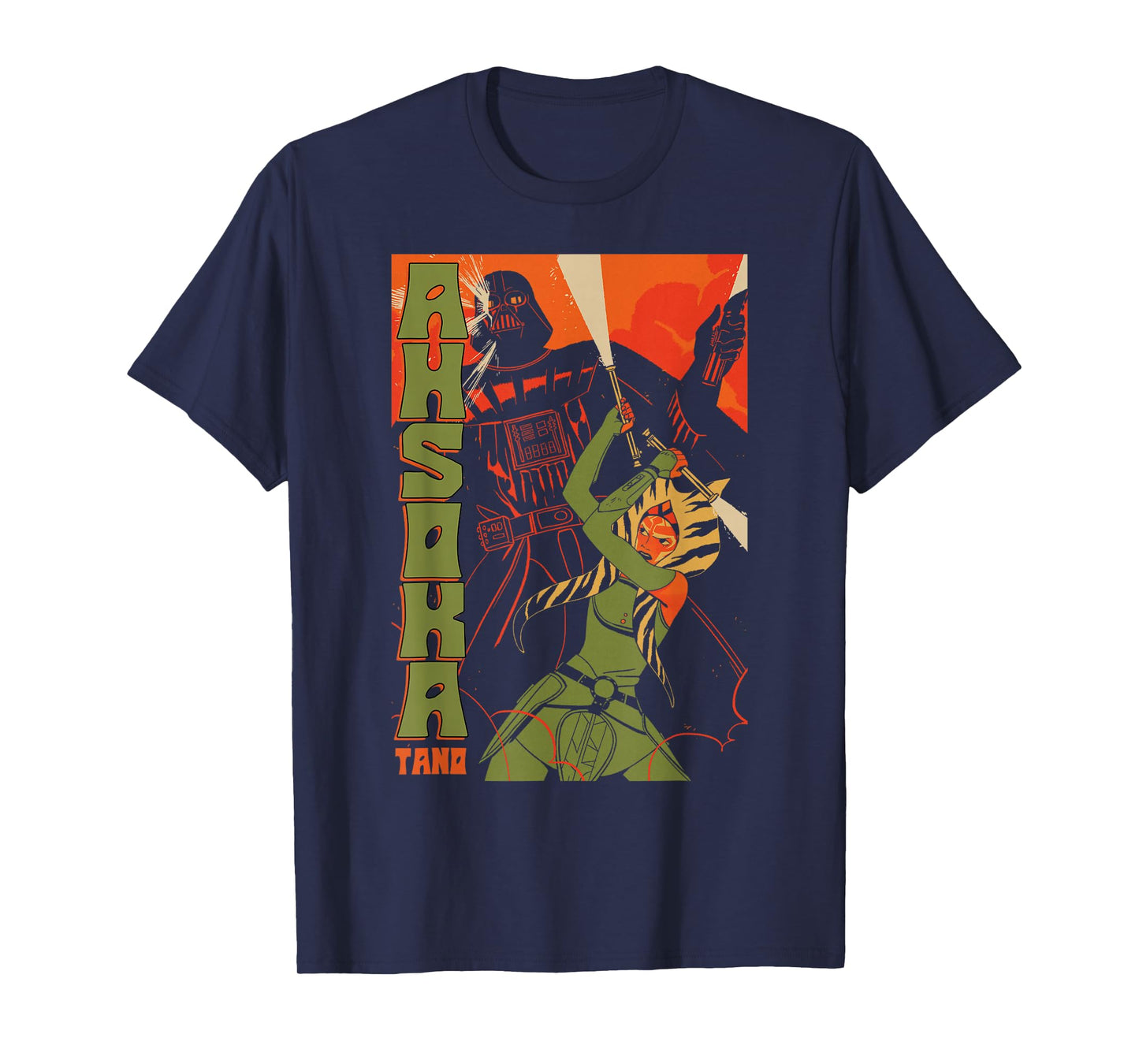 Star Wars Classic Ahsoka Tano & Darth Vader Vintage Poster T-Shirt