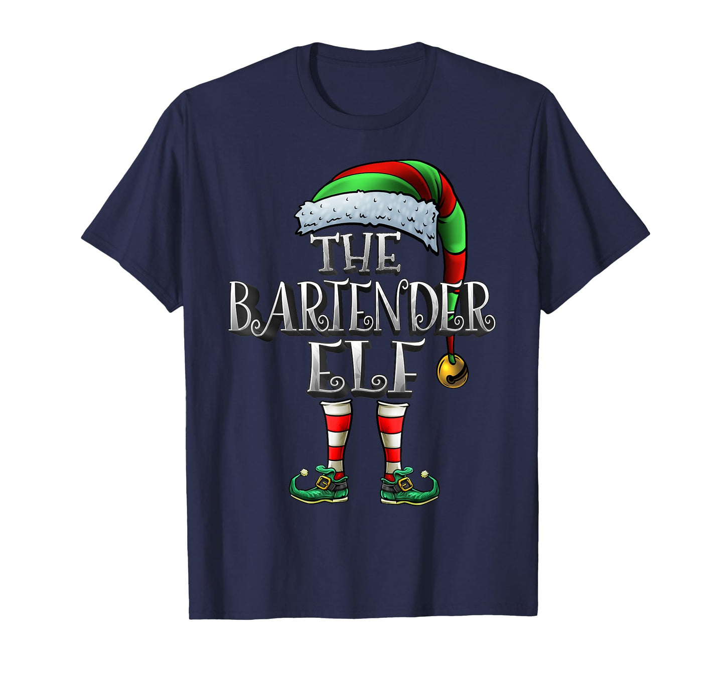 Bartender Elf Shirt Matching Family Bartender Christmas Elf T-Shirt