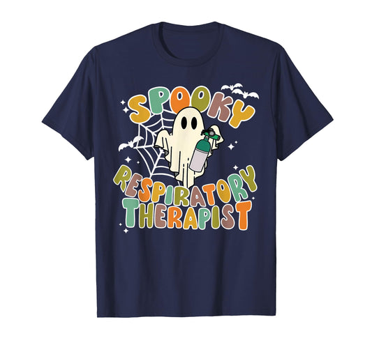 Spooky Respiratory Therapy RT Ghost Halloween CRT RRT Nurse T-Shirt