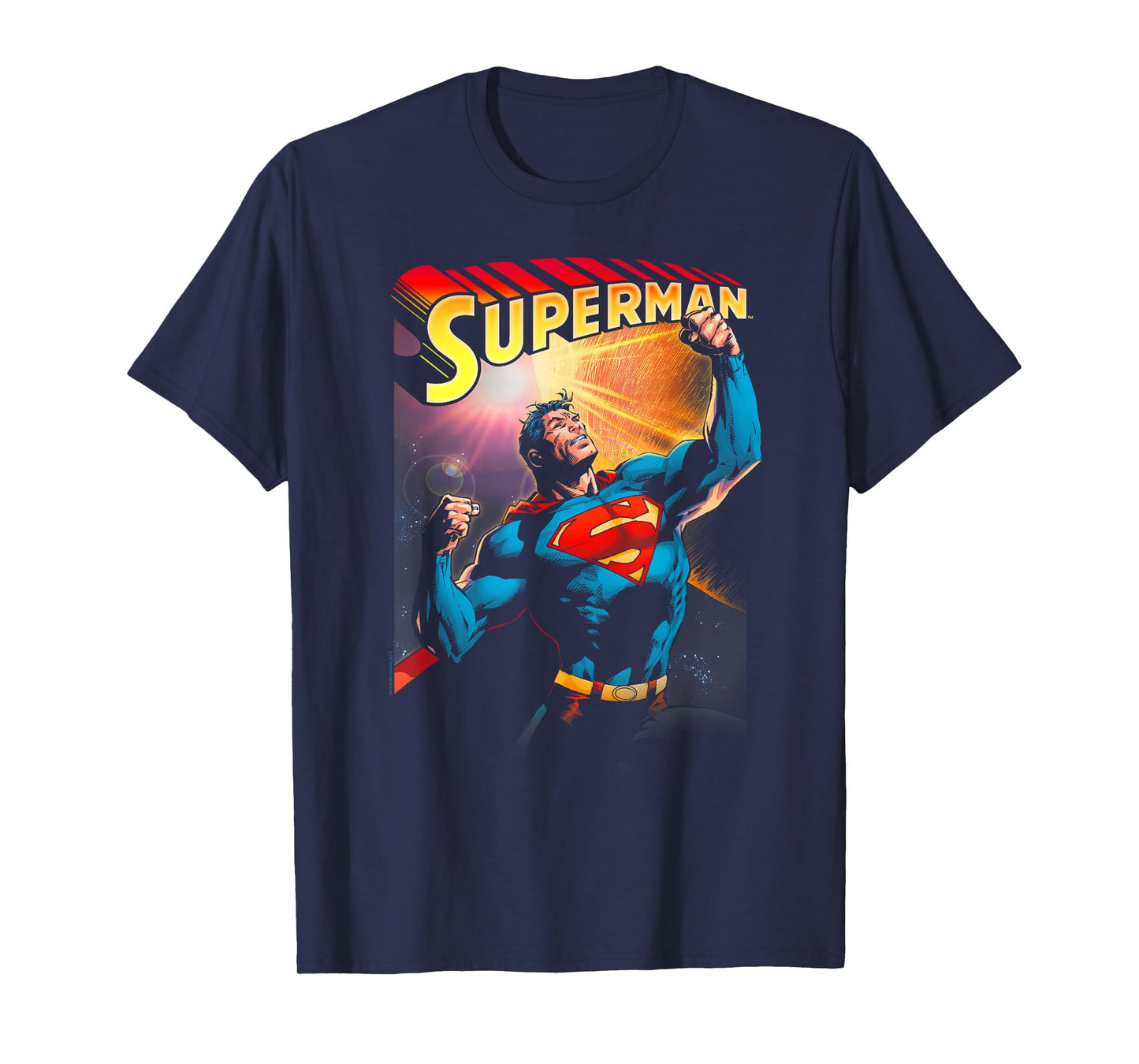 DC Comics Superman Victory Unisex-Adult T-Shirt, Black, Small, Short Sleeve
