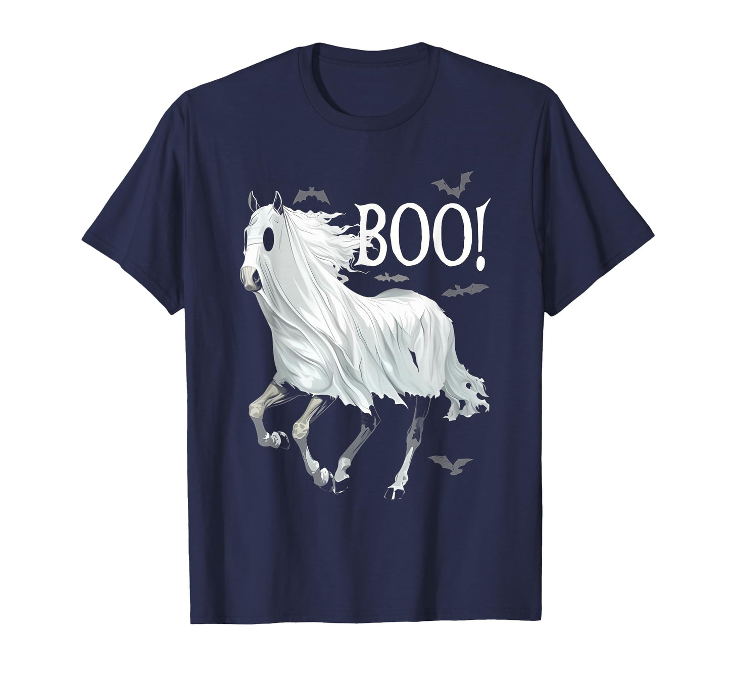 Funny Ghost Boo Horse Equestrian Lover Halloween Costume T-Shirt