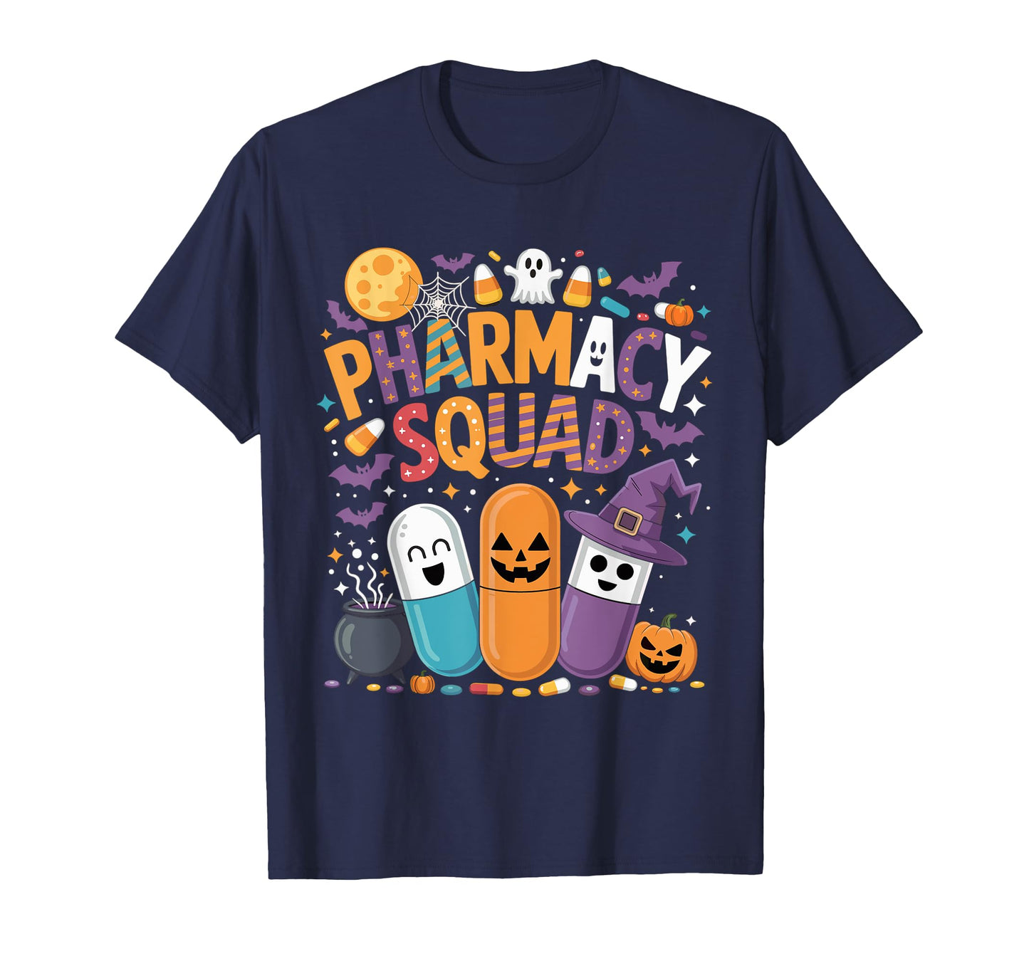 Pharmacy Squad Halloween Pharmacist Costume Ghost Pills T-Shirt
