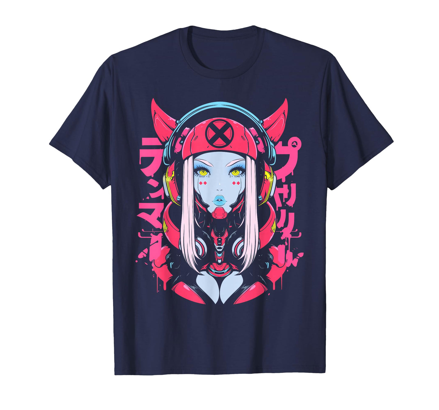 Anime Manga Cyberpunk Aesthetic Techwear Harajuku Waifu T-Shirt