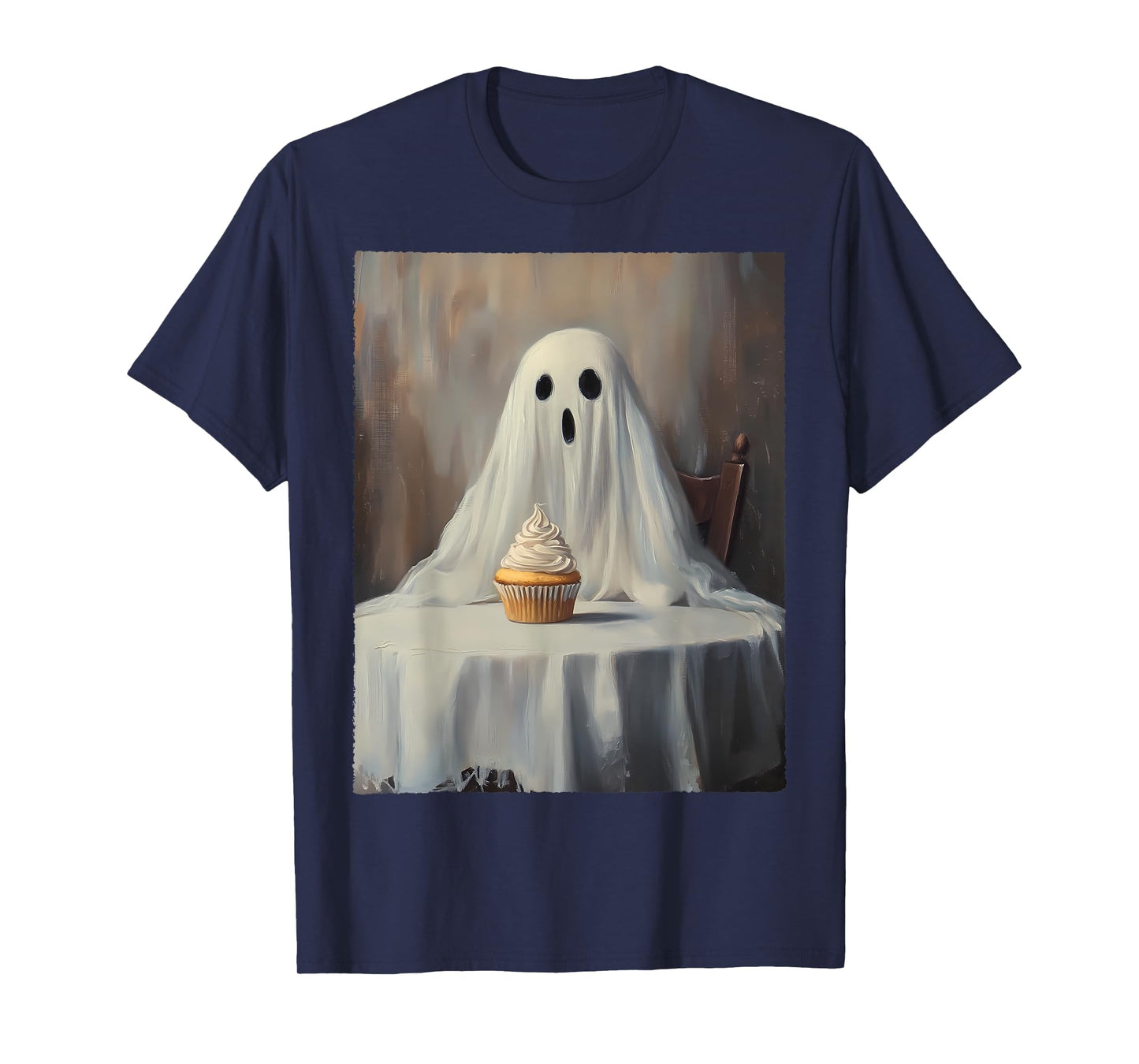 Halloween Costume Spooky Ghost Eating Cupcake Funny Cake T-Shirt