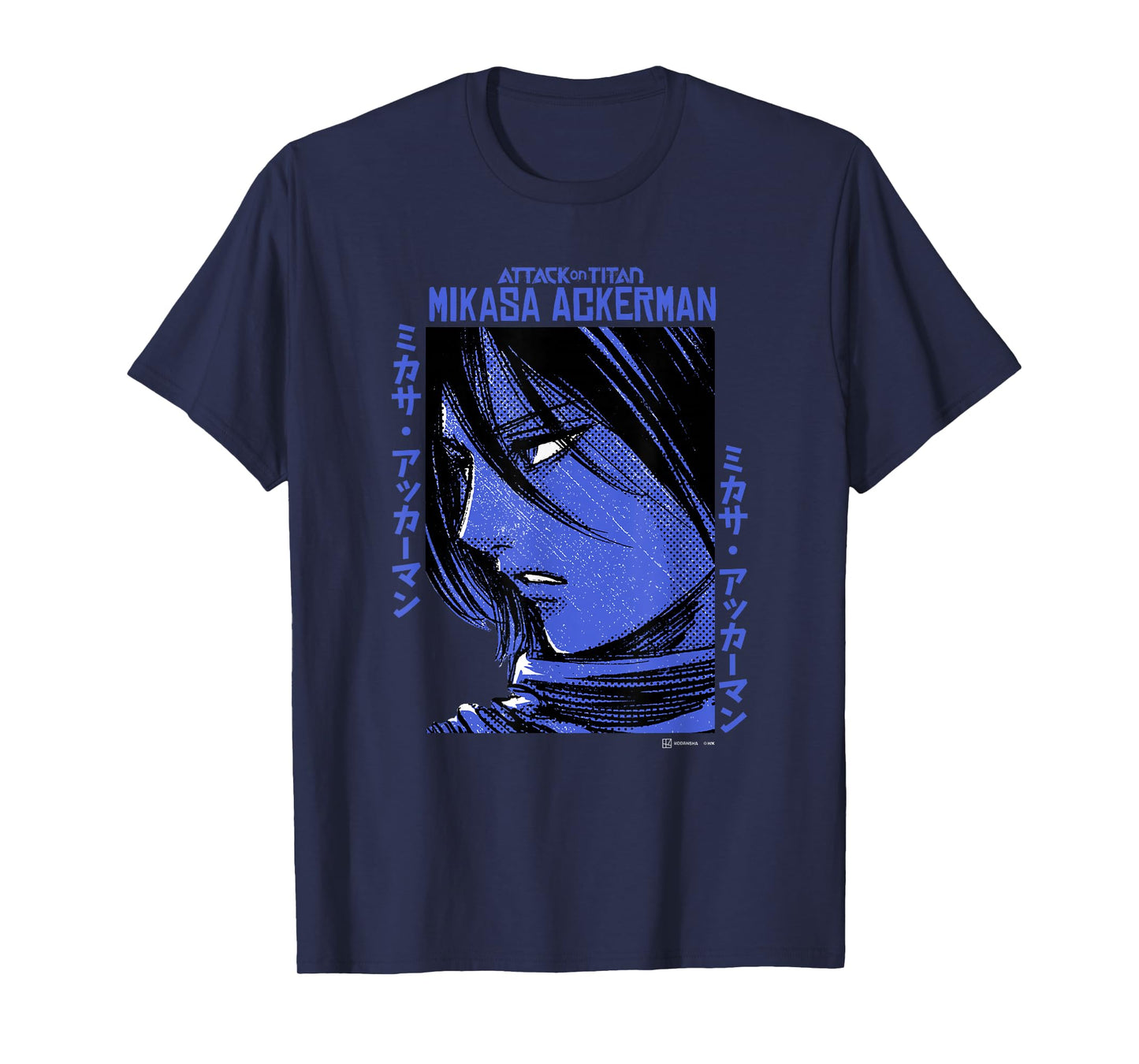 Attack on Titan Mikasa Ackerman Japanese Manga Face Portrait T-Shirt