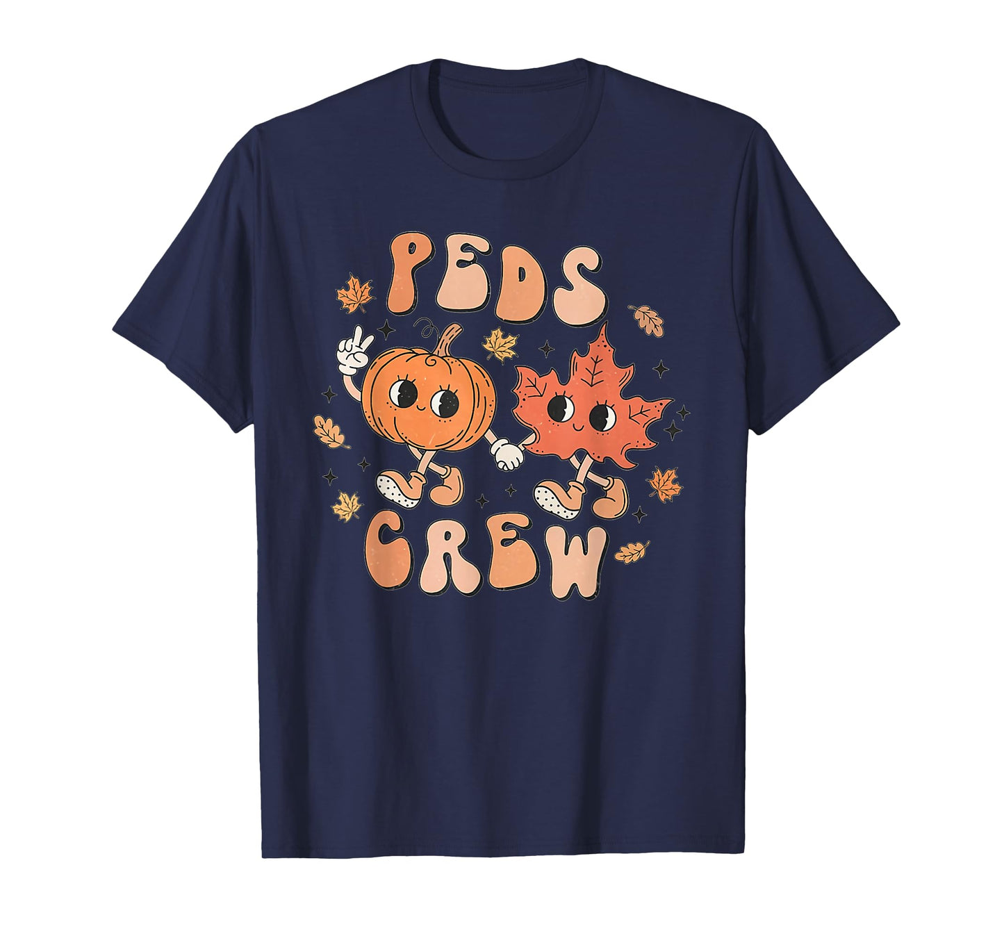 PEDS Crew Pumpkin Thanksgiving Fall Pediatric Nurse Retro T-Shirt