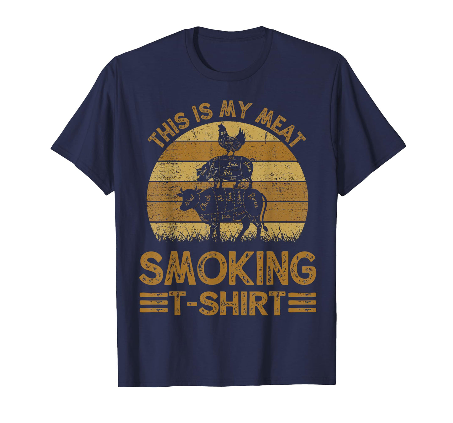 Funny This is My Meat Smoking T-Shirt BBQ Dad Barbeque Gift T-Shirt