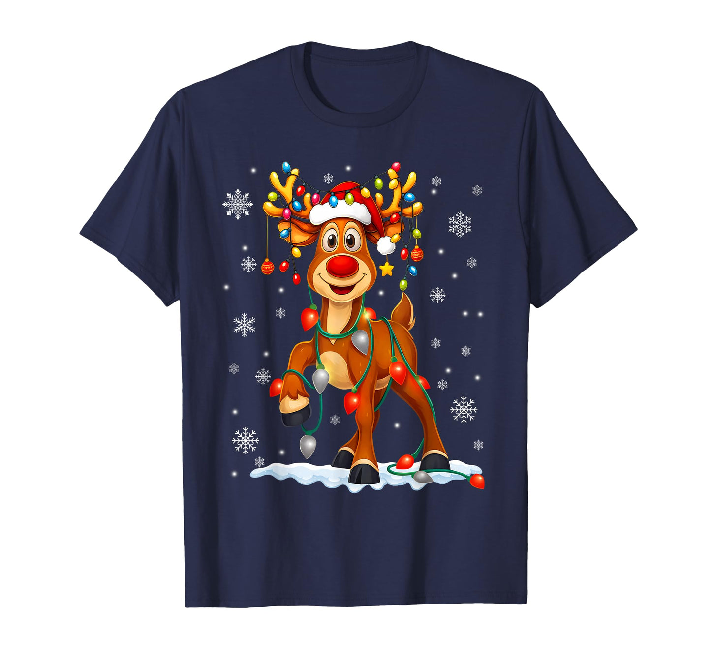 Funny Rudolph Reindeer Pjs Pajamas Christmas Men Women Kids T-Shirt