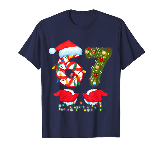 67 Christmas 6 7 Meme Pajamas Holiday 67 Christmas Sweater T-Shirt