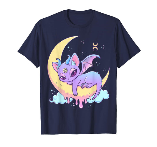 Pastel Goth Witchy Cat Cute Creepy Wiccan Cat Demon Menhera T-Shirt