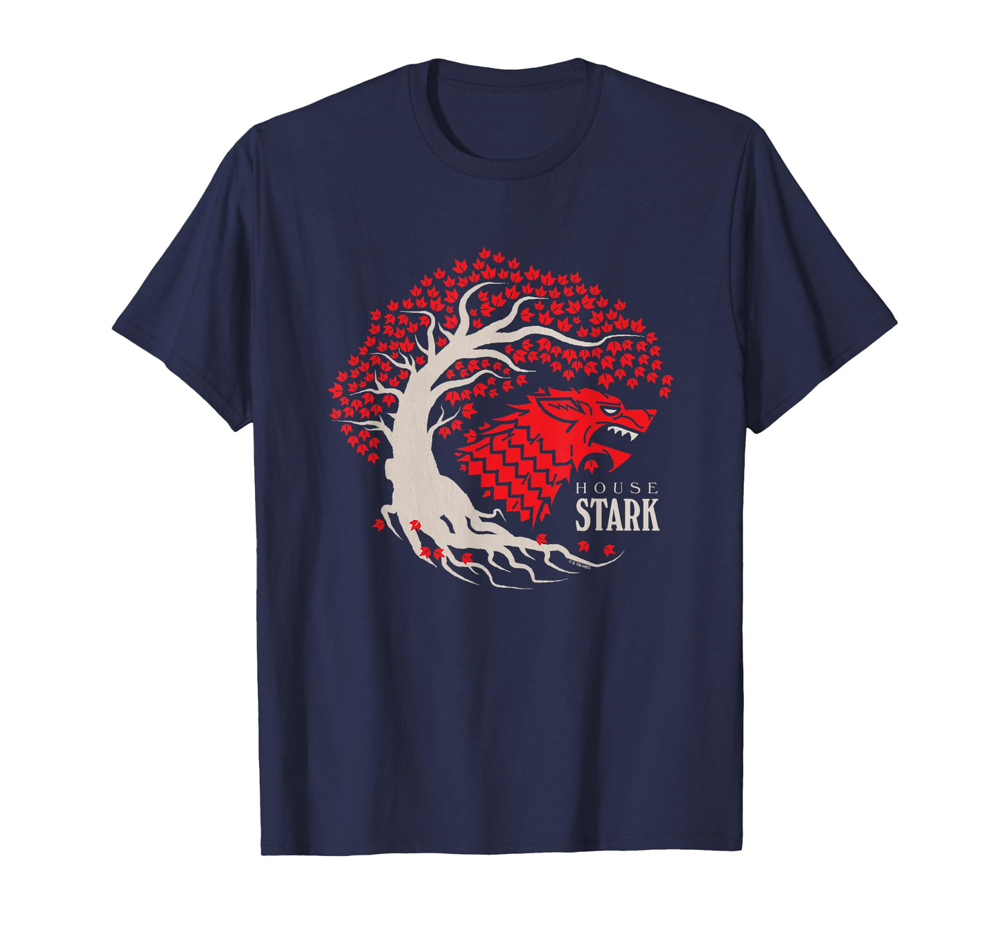 Game Of Thrones Iconic House Stark Epic Wolf Big Chest Logo T-Shirt