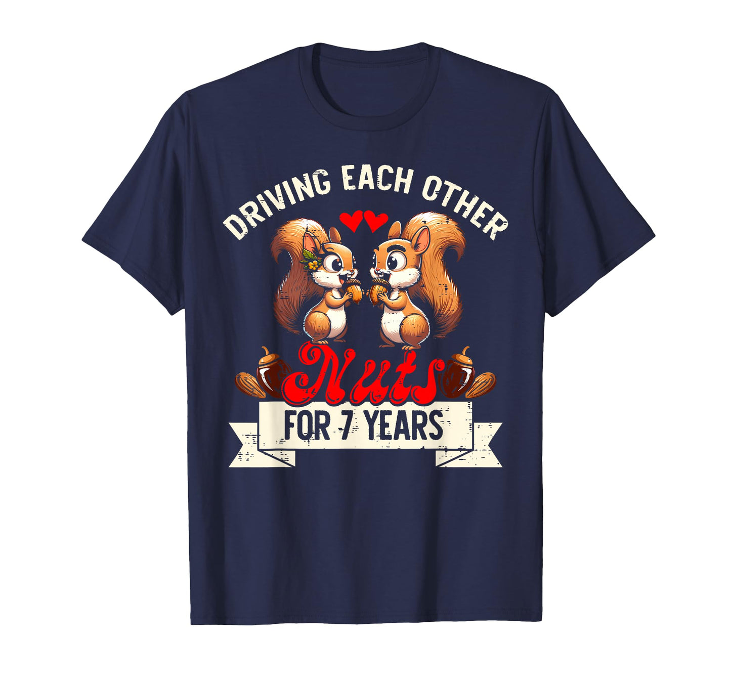 Couples Married 7-Year Funny 7th Wedding Anniversary T-Shirt