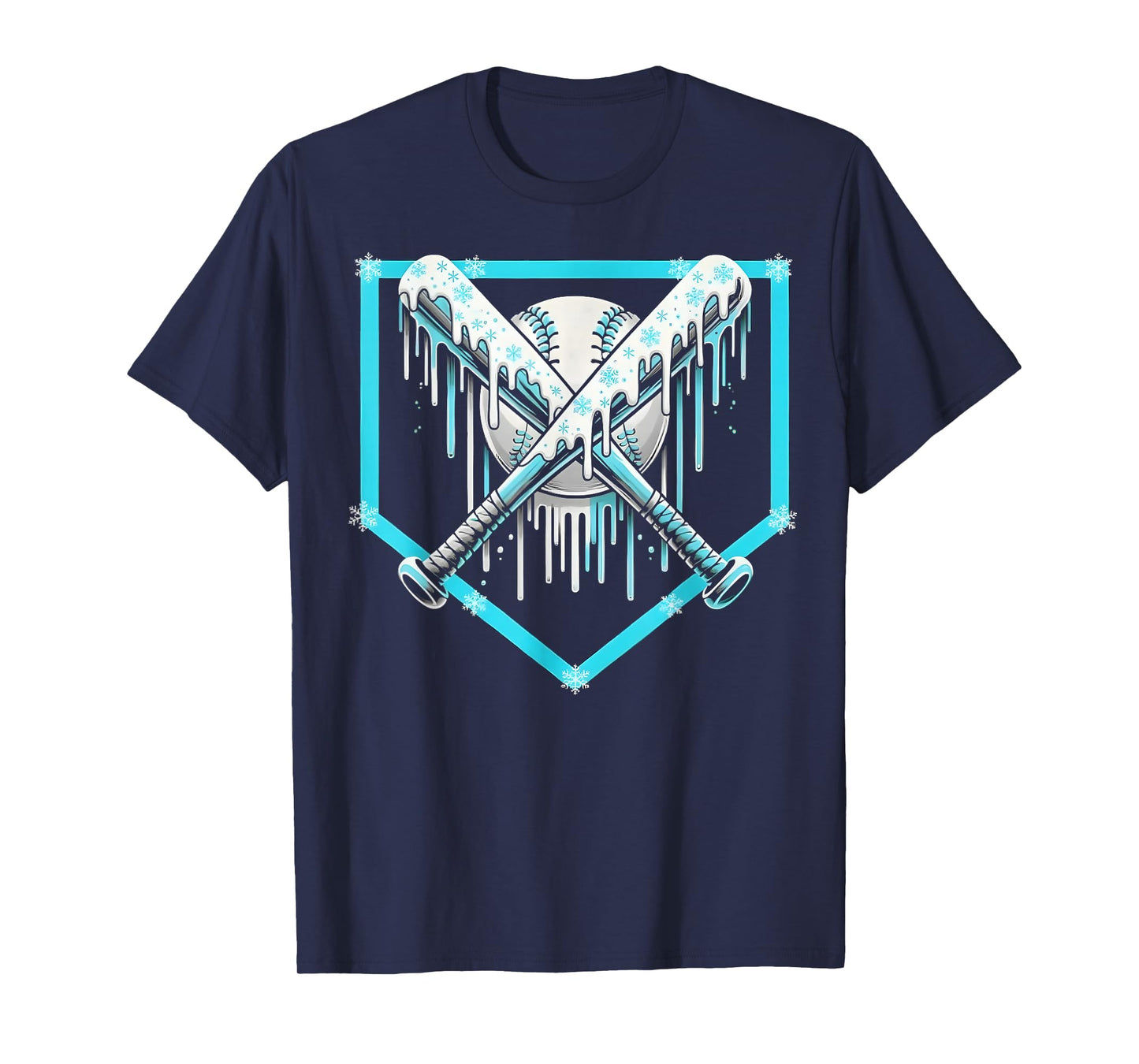 Ice Cream Baseball Drip Home Plate Bats Cool for Boys Youth T-Shirt
