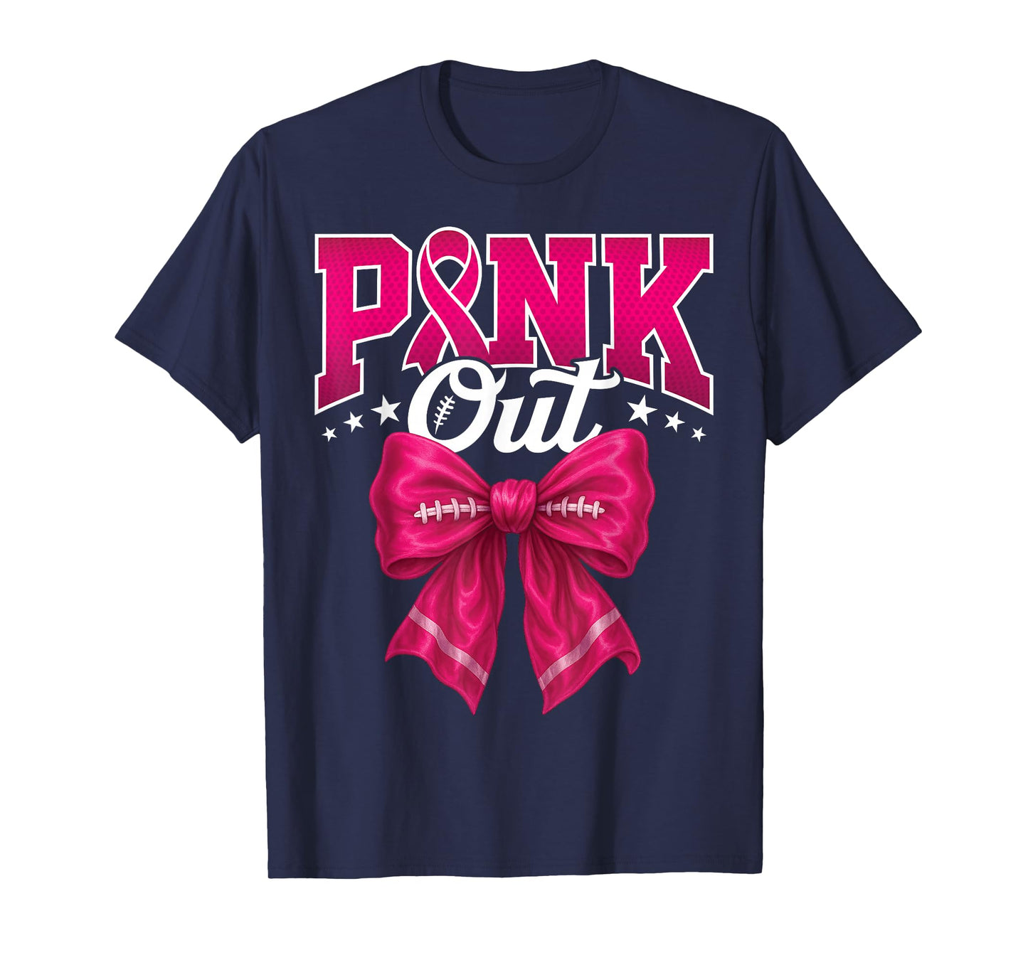 Pink Out Football Breast Cancer Awareness Women Men Kids T-Shirt