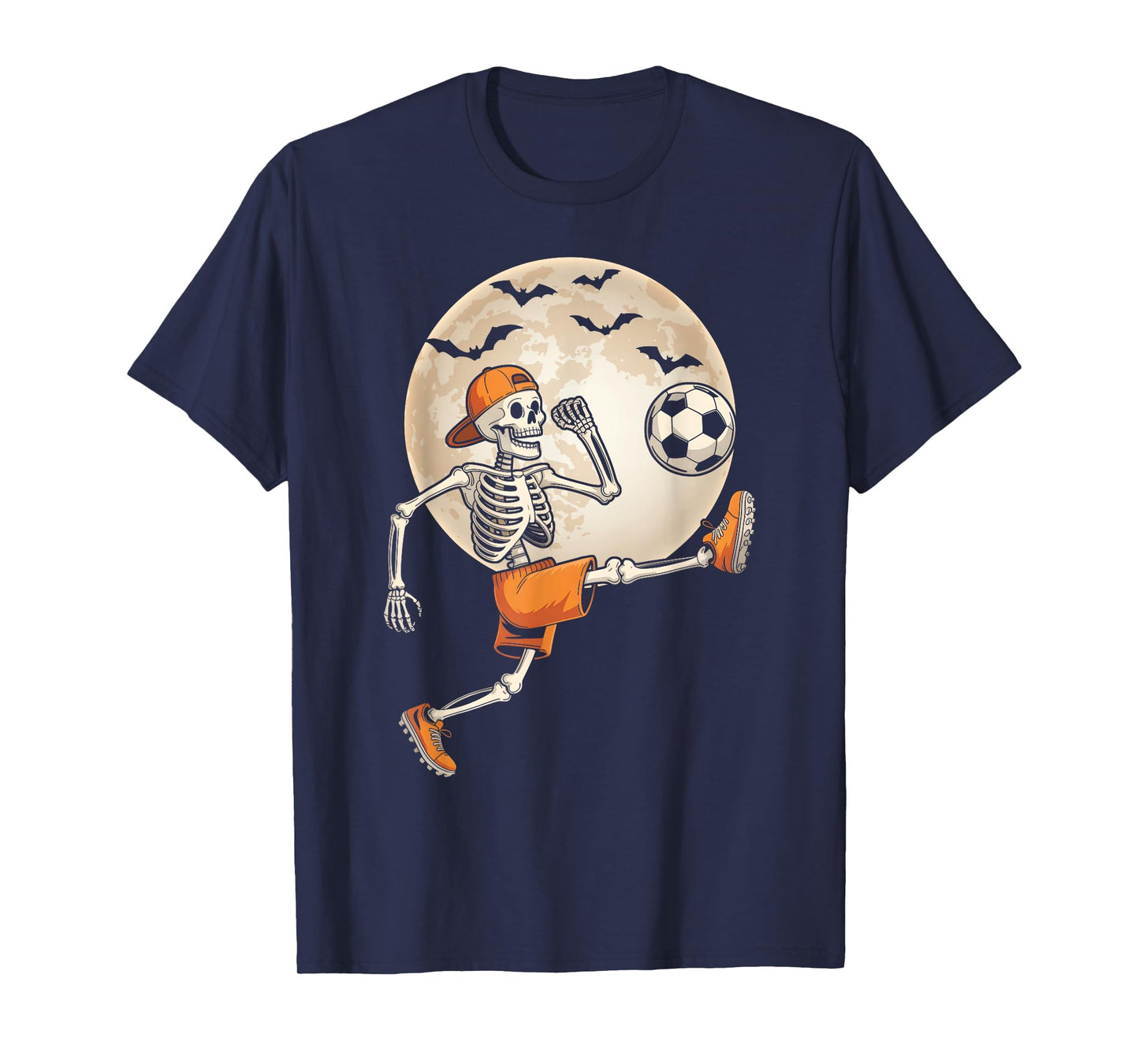 Funny Skeleton Soccer Halloween Costume Men Boys Kids T-Shirt