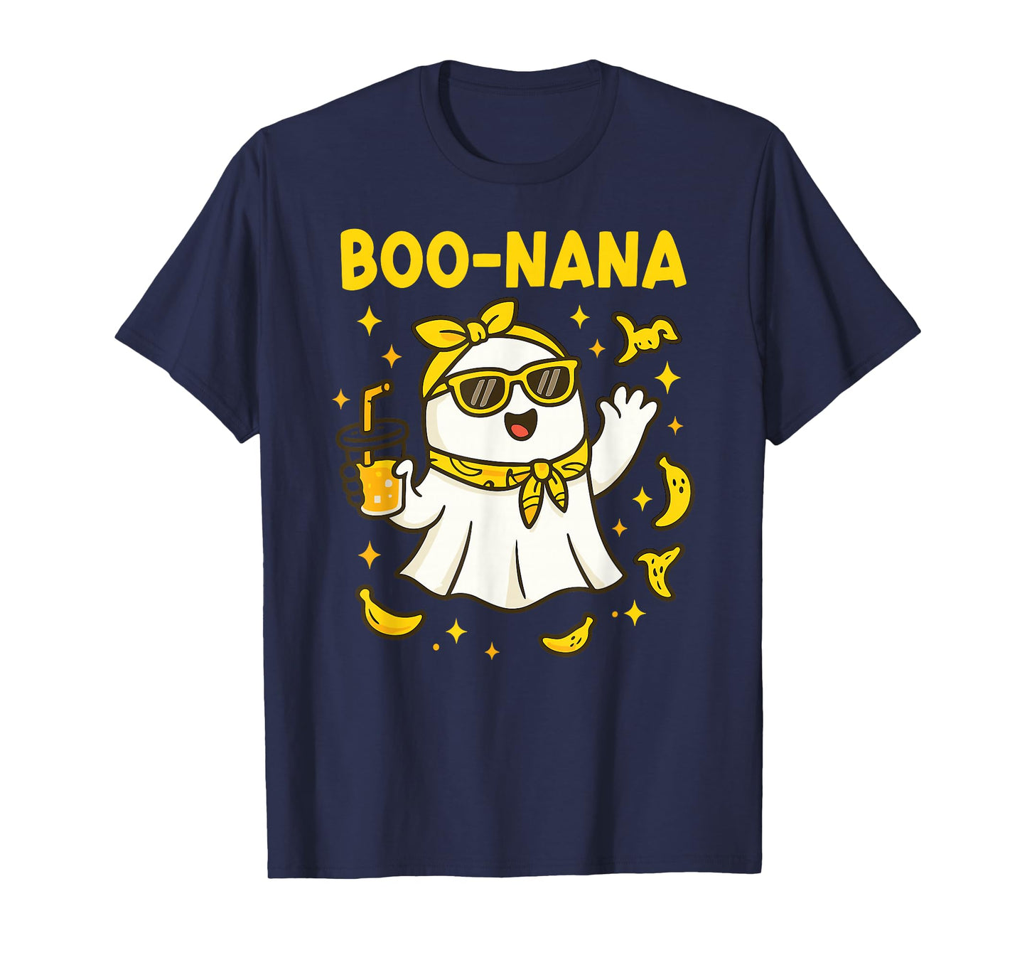 Boo Nana Funny Spooky Banana Ghost Bow Coquette Halloween T-Shirt