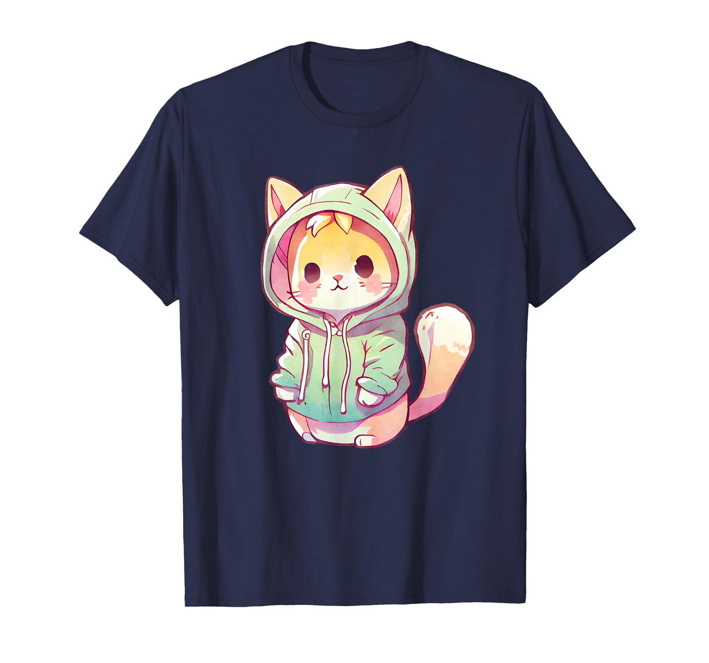 Cute Cartoon Cat in clothes Adorable Anime Kitten Men Women Kids T-Shirt