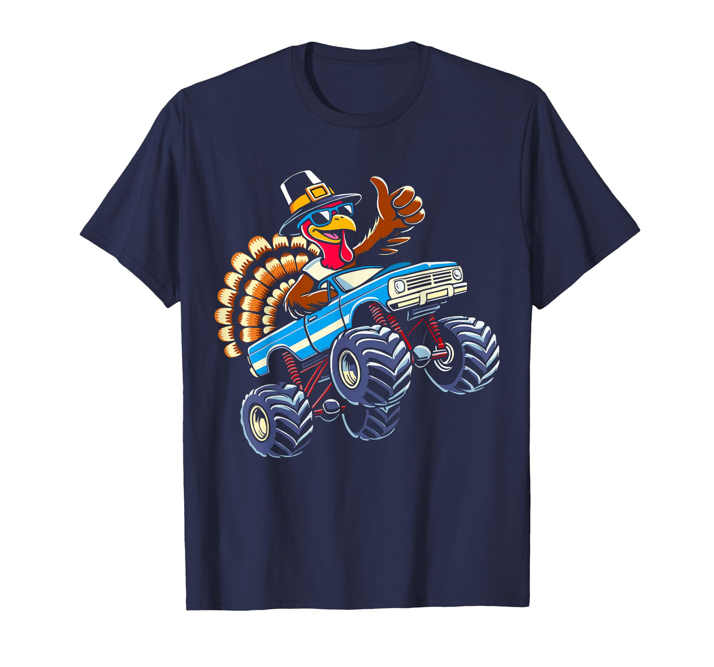 Turkey riding monster truck for boys kids thanksgiving T-Shirt