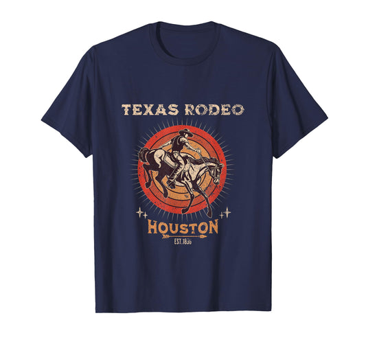 Houston Texas Rodeo Vintage Western Retro Cowboy T-Shirt