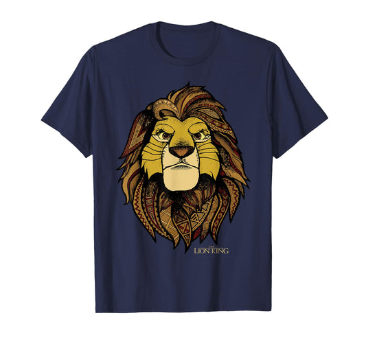 Disney The Lion King Simba Tribal King Distressed Portrait T-Shirt