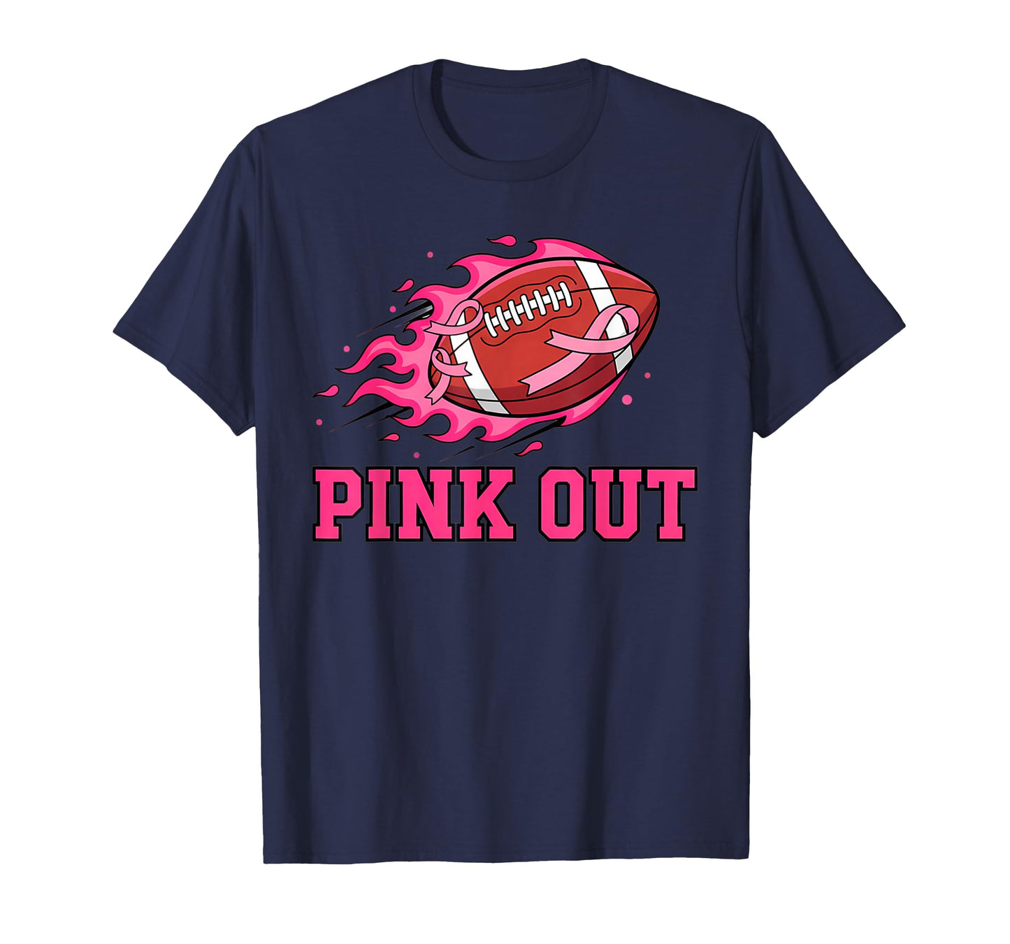 October Pink Out Football Breast Cancer Awareness Men Women T-Shirt