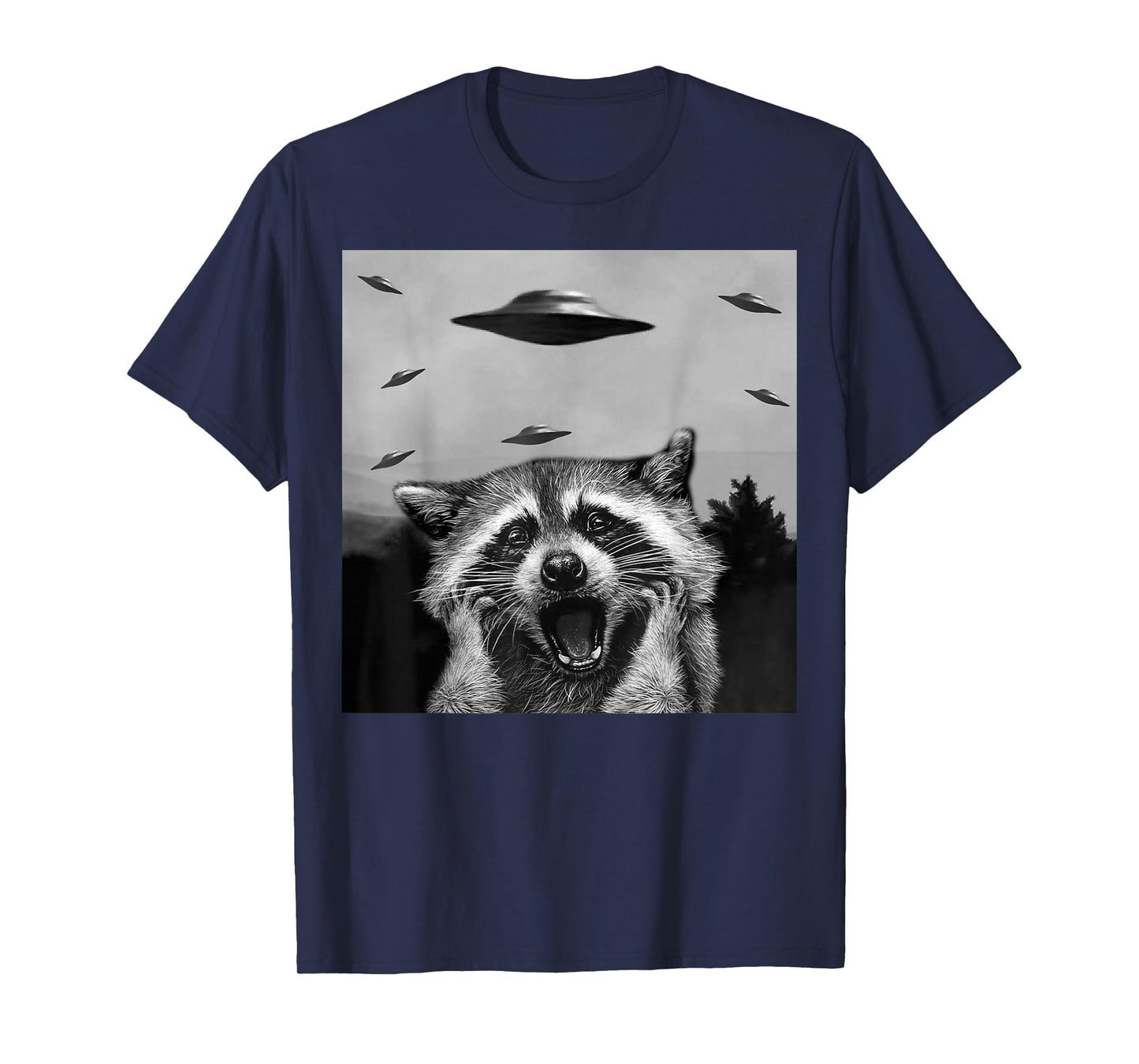 Alien UFO Funny Raccoon Stuffed Animal For Men, Women, Kids T-Shirt