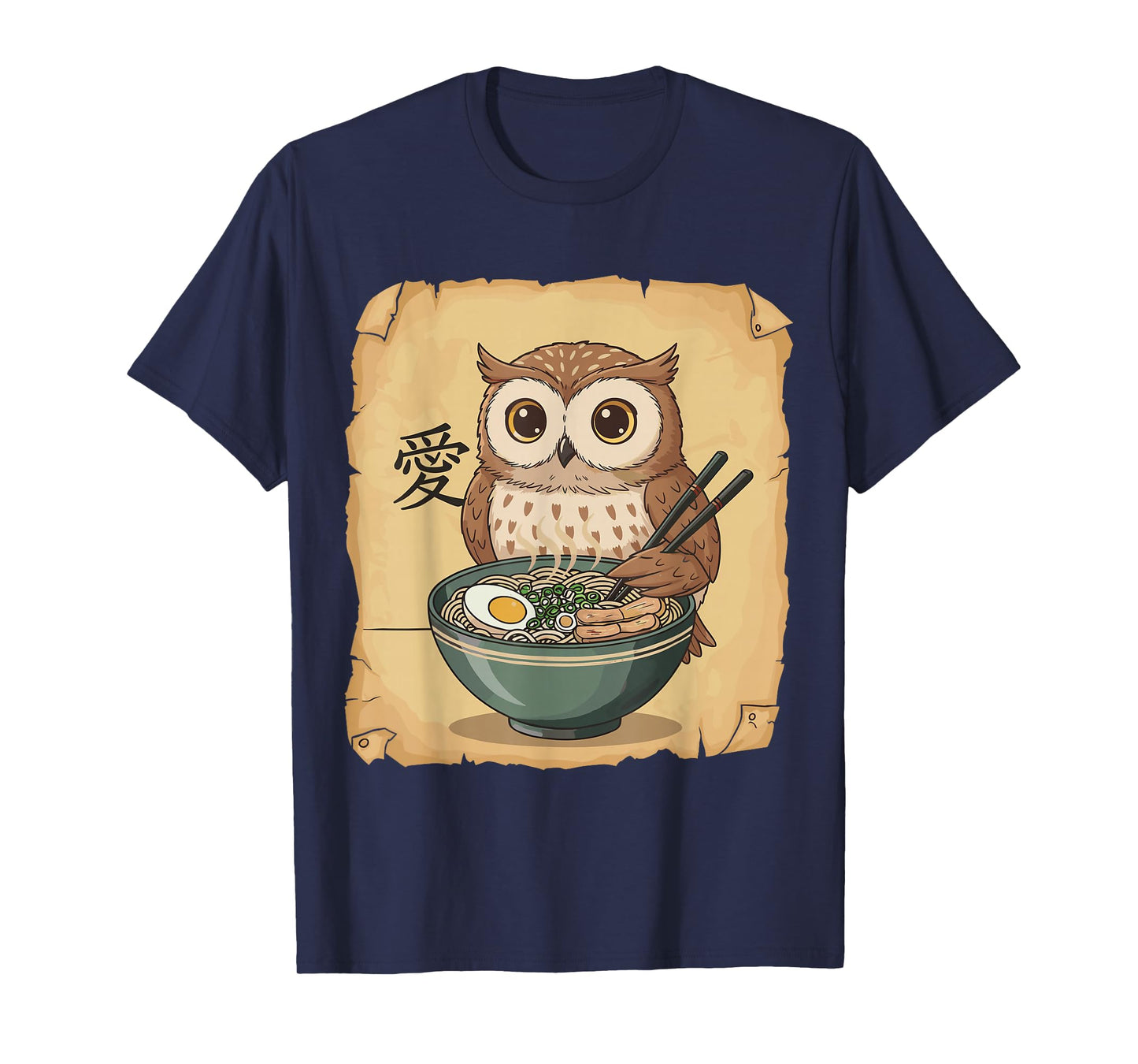 Ramen Owl Noodle Kawaii Lover Japanese Funny Graphic T-Shirt