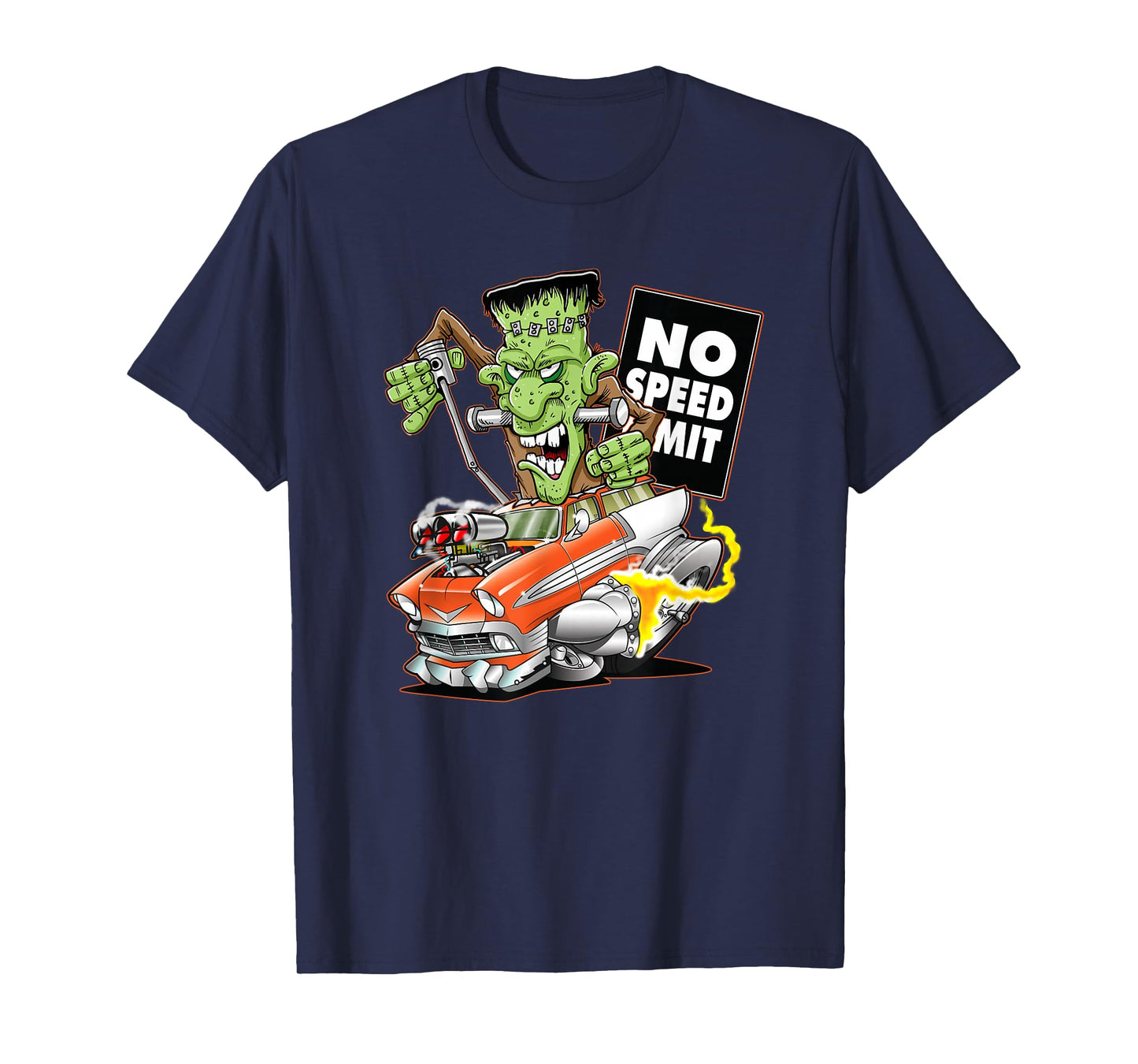 1956 Funny Cartoon Hot Rod Monster Vintage Car T-Shirt