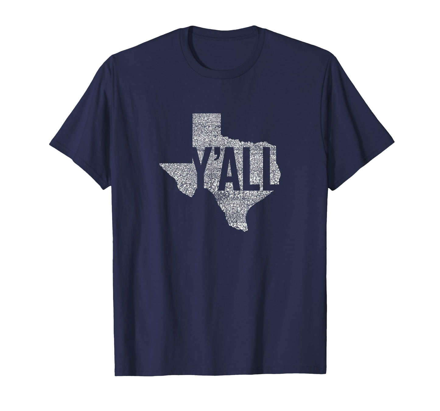 Y'all with Texas Map Distressed Weathered Desin T-Shirt