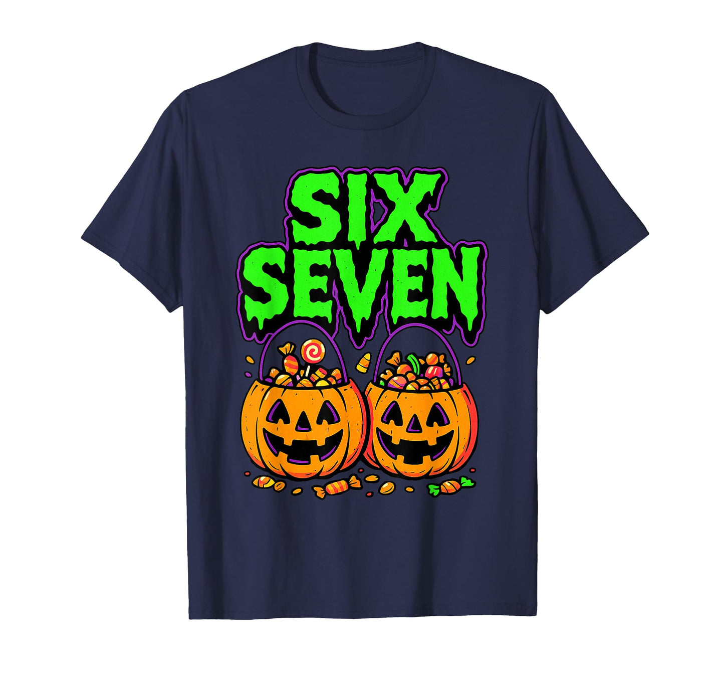 Six Seven Halloween 6-7 Funny Teen Slang Fall Rizz Kids Fun T-Shirt