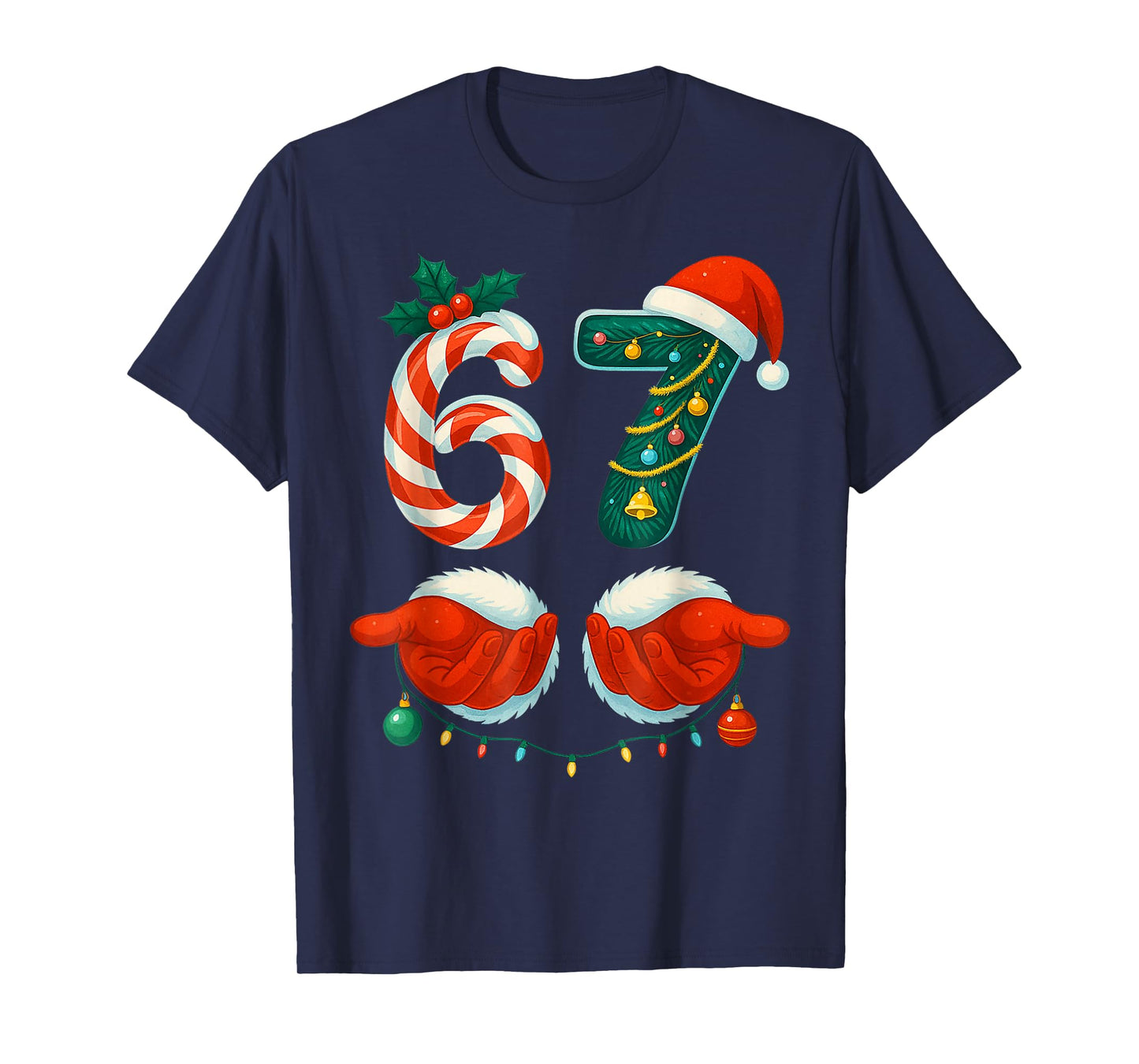 67 Christmas 6 7 Meme Pajamas Holiday Gen Alpha Slang T-Shirt