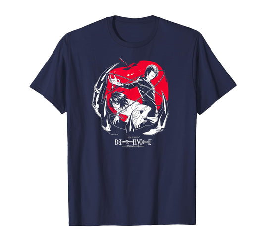 Death Note Light and L with Apple Anime T-Shirt