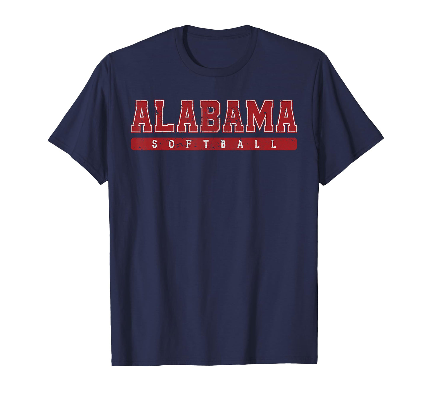 Alabama Softball Red Vintage Text T-Shirt