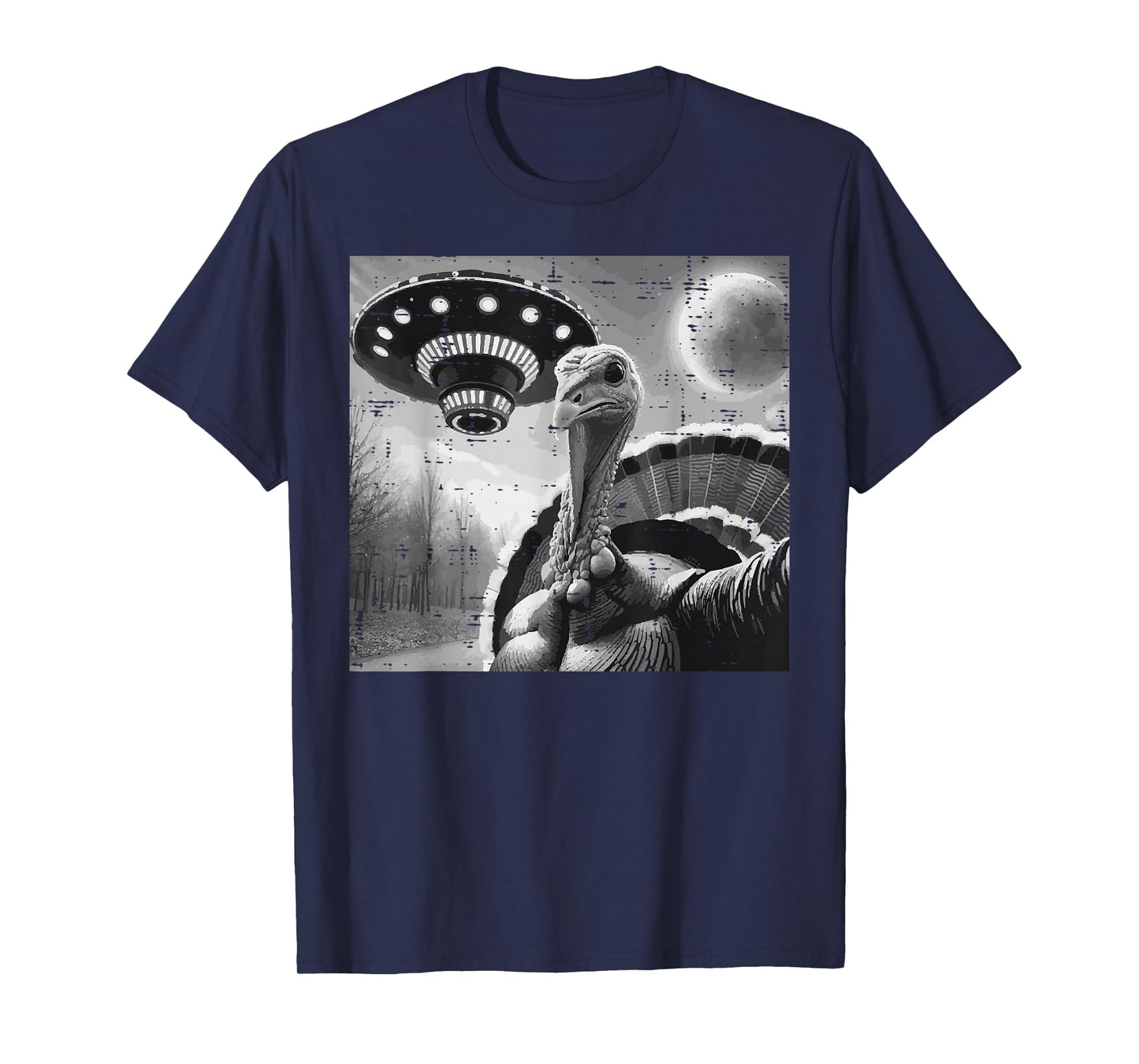 Thanksgiving Turkey UFO Selfie Funny Alien Men Women Kids T-Shirt