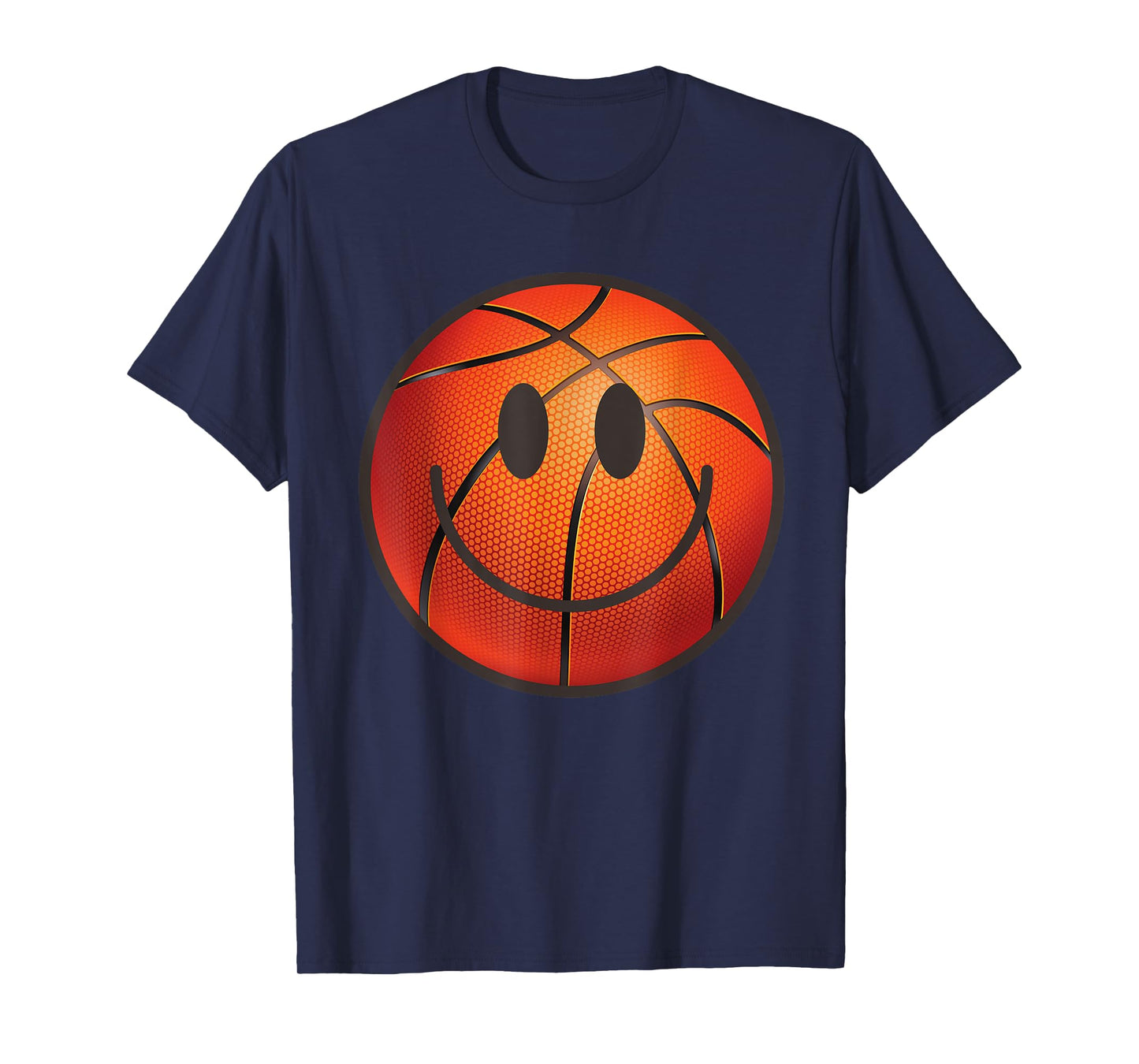 Basketball Happy Face Trendy Basketball Lovers Smile Face T-Shirt
