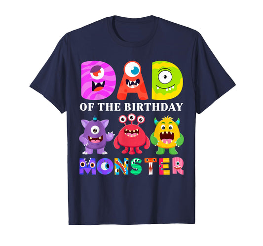 Dad Little Monster Kids 1st Birthday Party Family Monster T-Shirt