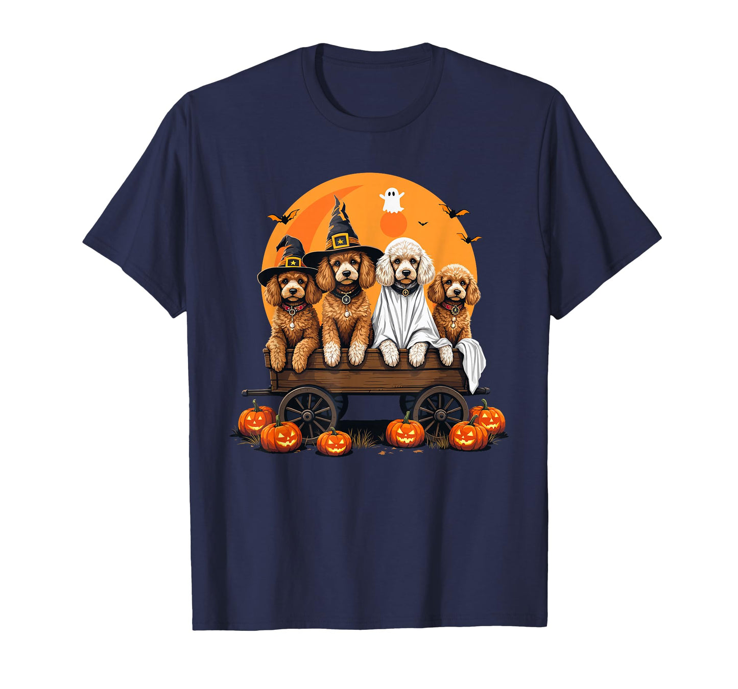 Poodle Ghost Halloween Dog Lovers Costume Men Women Kids T-Shirt