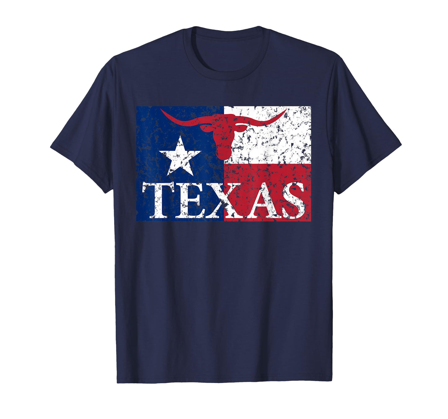 I Love Texas Longhorn Faded Grunge TX Flag T-Shirt T-Shirt